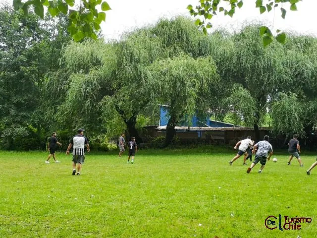 Partido de fútbol en la cancha del Camping El Girasol